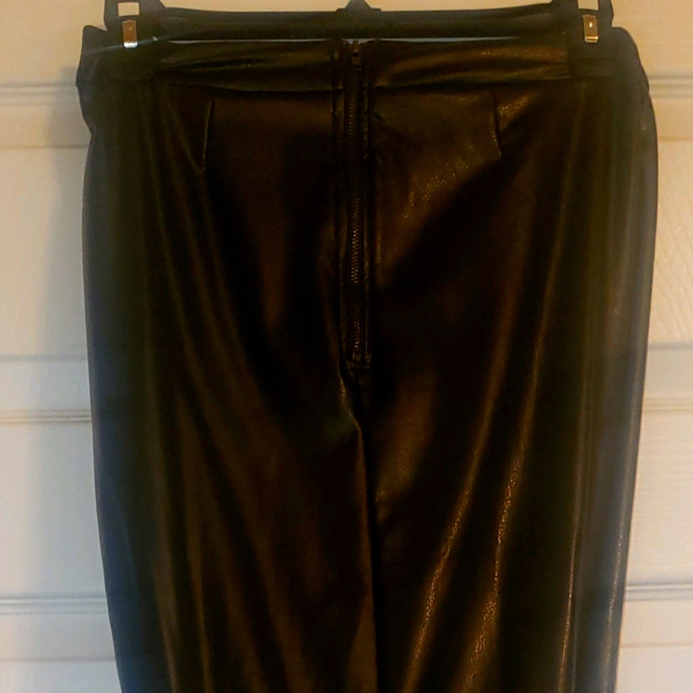 Faux leather peplum skirt